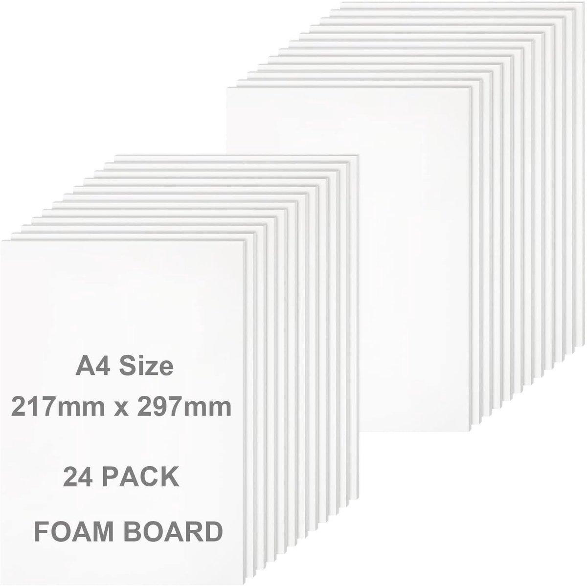 24 Stuks Foam Borden A4 5mm Wit - Hoogwaardige Foamboard voor Presentaties, Schoolprojecten en Kunstwerken