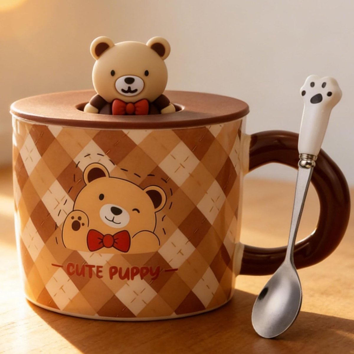 Schattige Berenmok met Deksel - 3D Dieren Design - Keramische Koffiemok voor Thee en Koffie - Perfect Cadeau voor Verjaardagen en Vrienden - 400ml