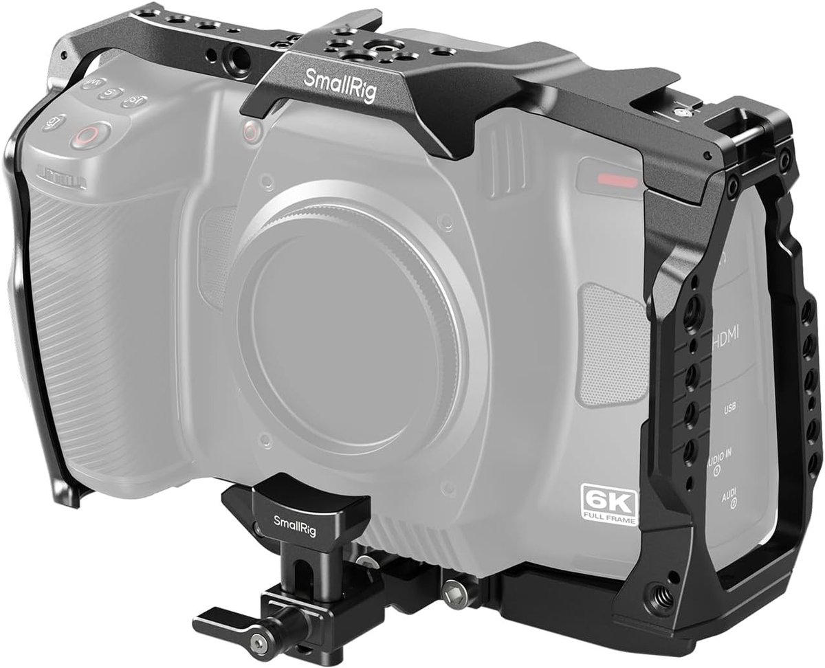 Volledige en Halve Cage voor Blackmagic Design Cinema 6K met Lens Mount Converter en Bescherming tegen Krassen en Deflectie