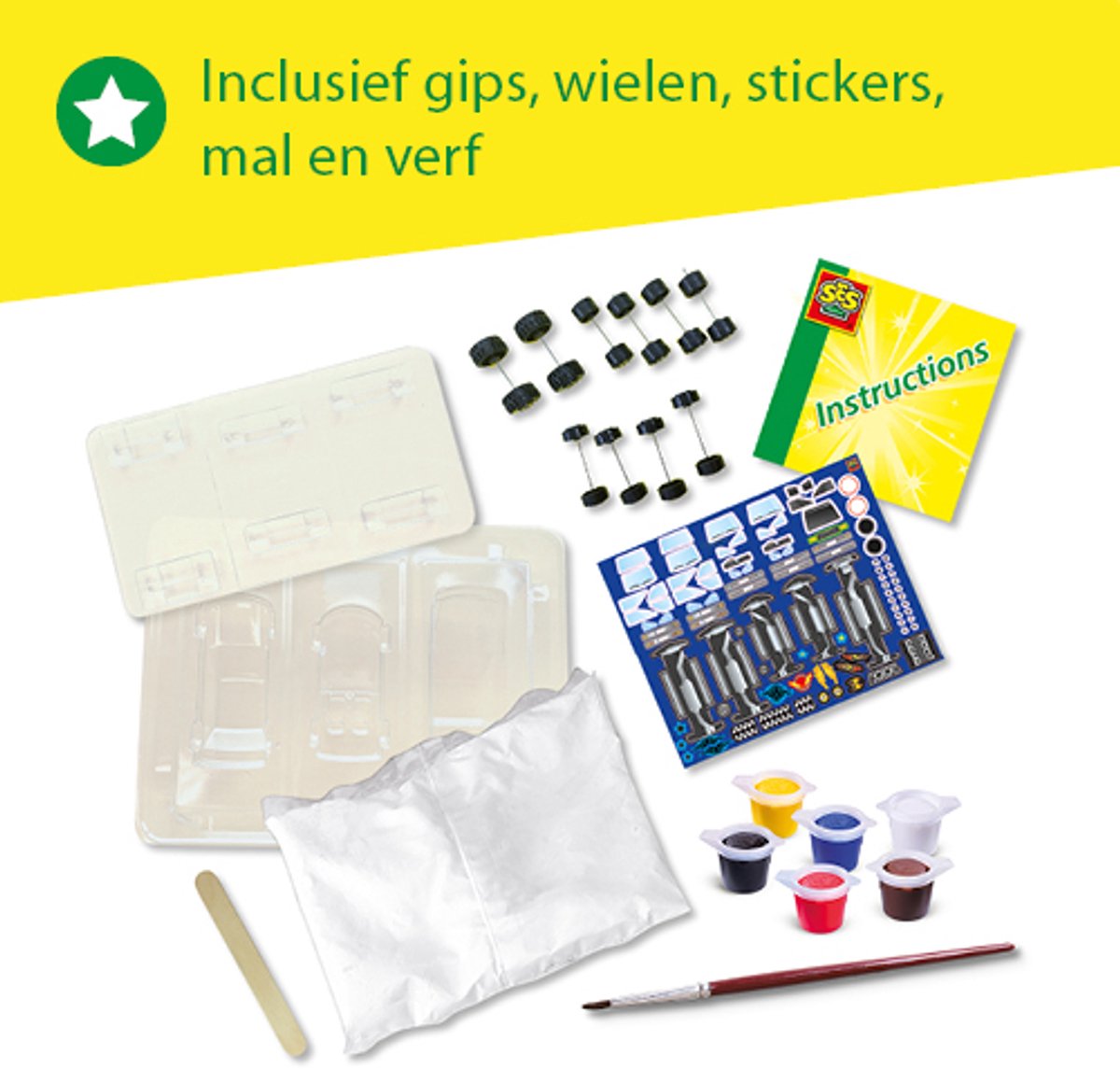 SES Creative Gieten en Schilderen - Auto's met Wieltjes - Voor Jongens vanaf 5 Jaar - Knutselen - Schoencadeautjes Sinterklaas — cadeau in Spellen & Speelgoed - foto 6