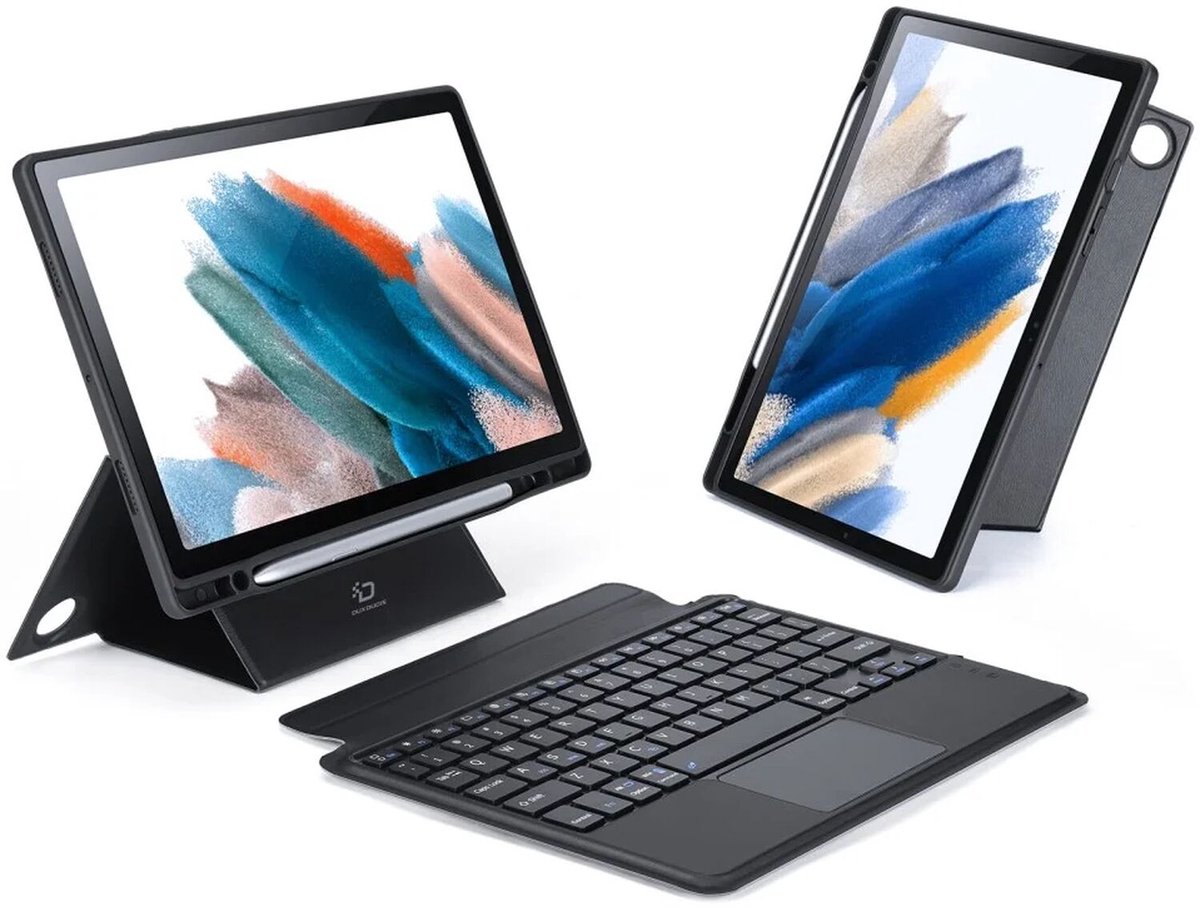 Dux Ducis - Toetsenbord hoes geschikt voor Samsung Galaxy Tab A8 (2022/2021) - Afneembaar - QWERTY - Tablet toetsenbord met touchpad - Zwart