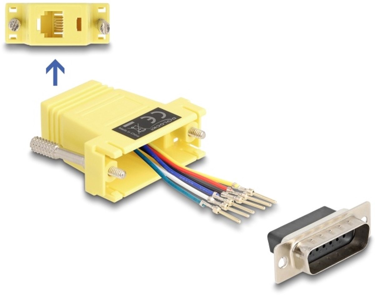Delock D-Sub 15 pin male to RJ12 female Assembly Kit yellow