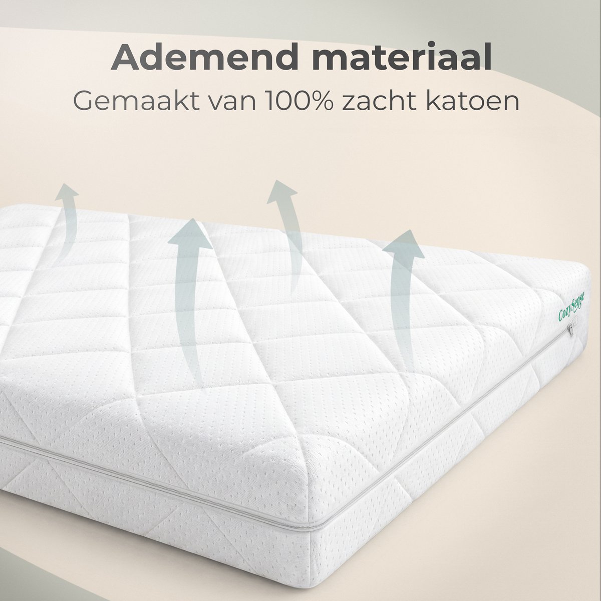 CozySense® Babymatras 60x120 cm – Ledikant Matras – Babymatrassen – Ademend Katoen – Afneembare Hoes – OEKO-TEX® & CertiPUR-US® Gecertificeerd – 10 cm – foto 6