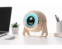 VHV-360° Desktopventilator - Oscillerende Tafelventilator met Krachtige Luchtstroom - Hoge Snelheid Bureauventilator Oplaadbaar - Stille Luchtcirculator met Lange Batterijduur voor Kantoor, Slaapkamer en Camping