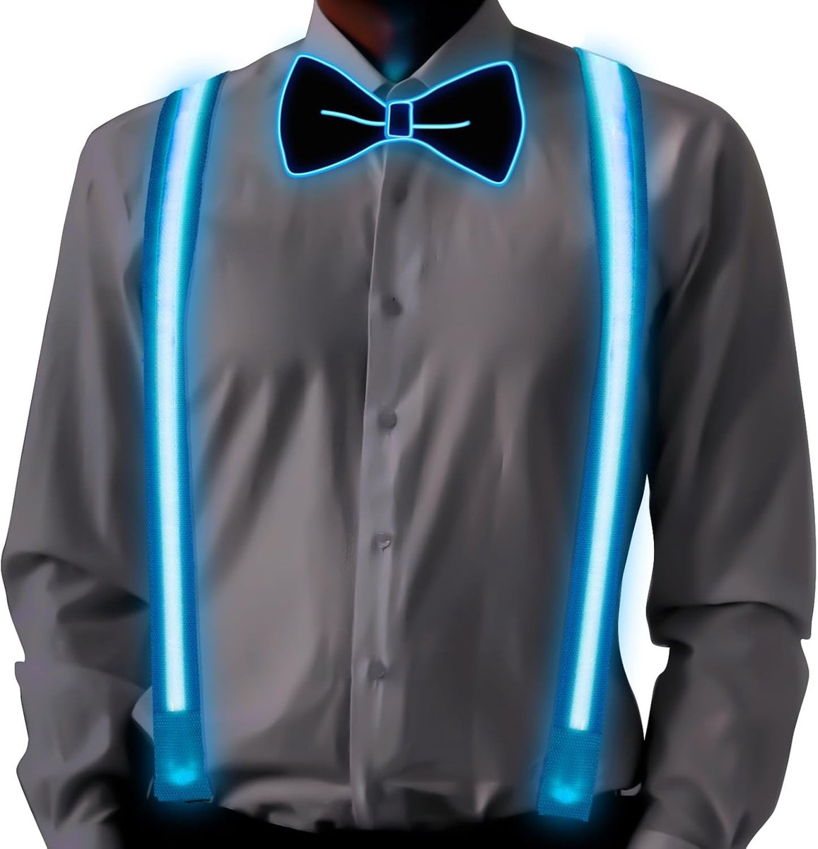 Verlichte Stropdas en Bretels voor Mannen en Vrouwen - LED Glow Accessoire met 3 Flitsmodi voor Feestjes, Halloween en Bars