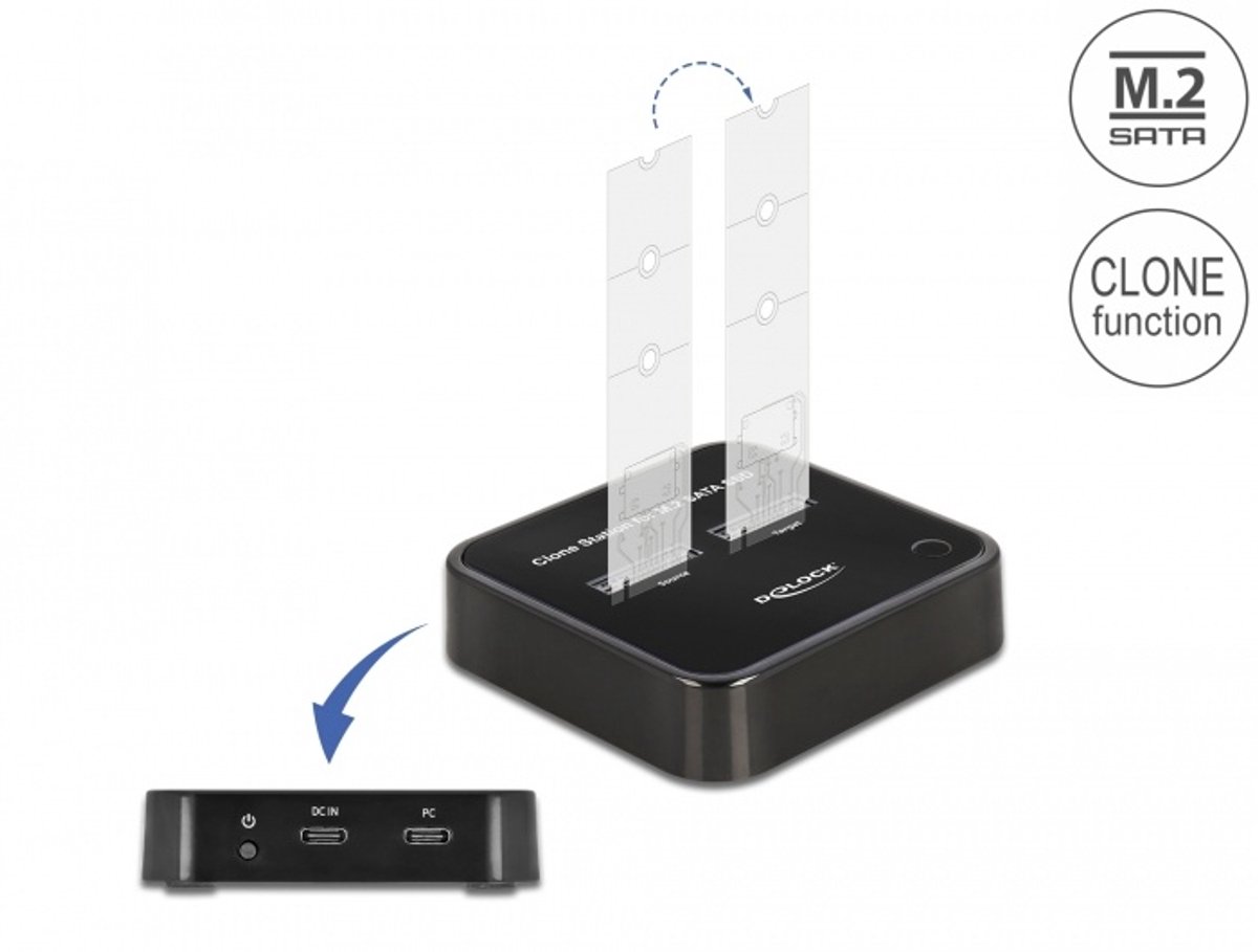Delock 64178 USB-C Harde schijf-dockingstation Met clone-functie