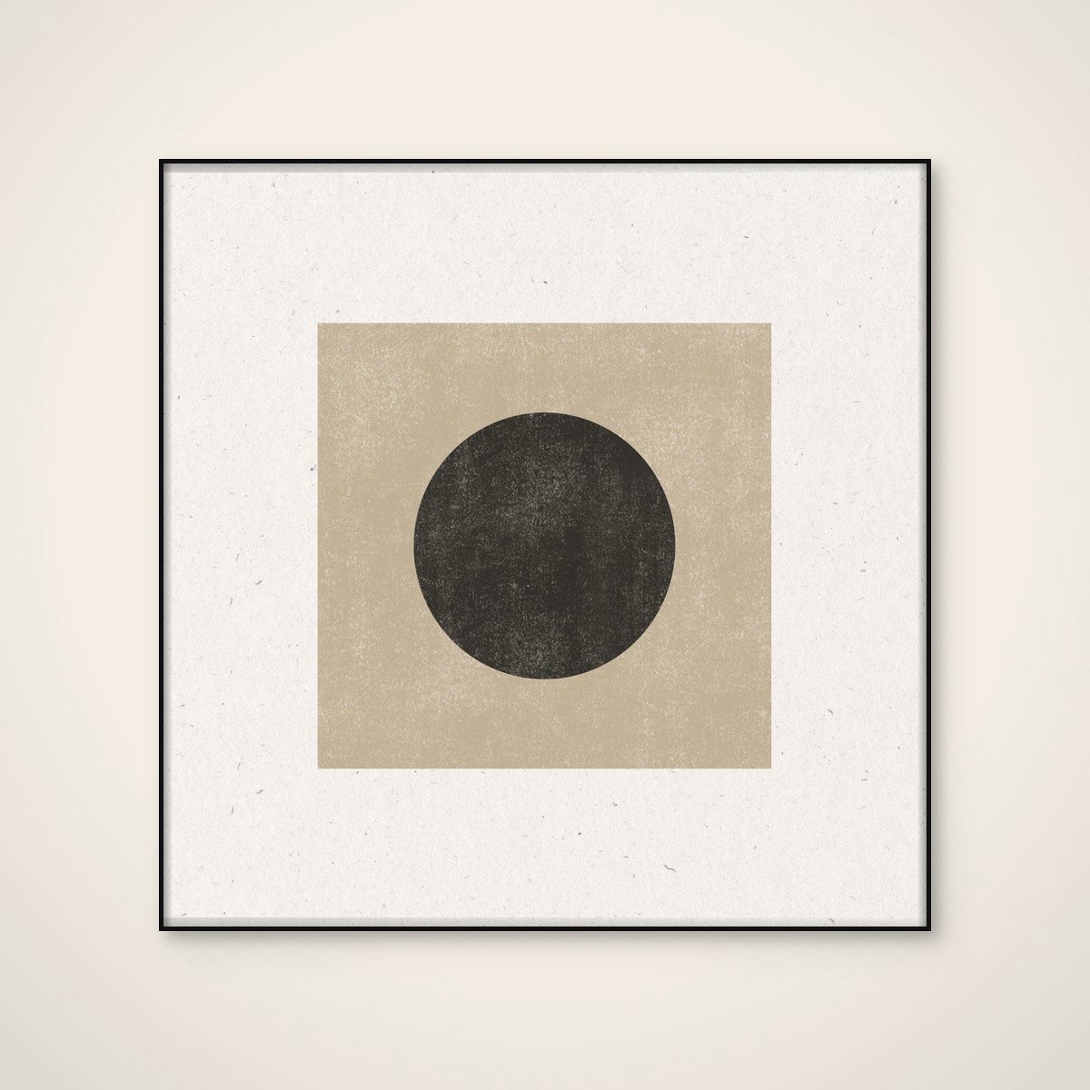 Akoestisch schilderij - 80 x 80 cm - Eclipse Silence van THE MIUUS STUDIO - Abstracte wanddecoratie - zwart textielframe