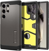Spigen Tough Armor Hoesje Geschikt voor Samsung Galaxy S24 Ultra - Back Cover met Kickstand Gunmetal