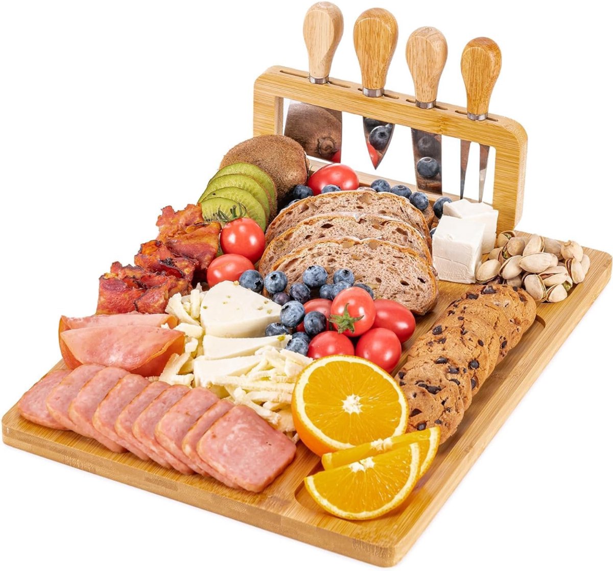 CLGP® Tapasplank met Schaaltjes - Tapasplank - Serveerplank met Bakjes - Bruin