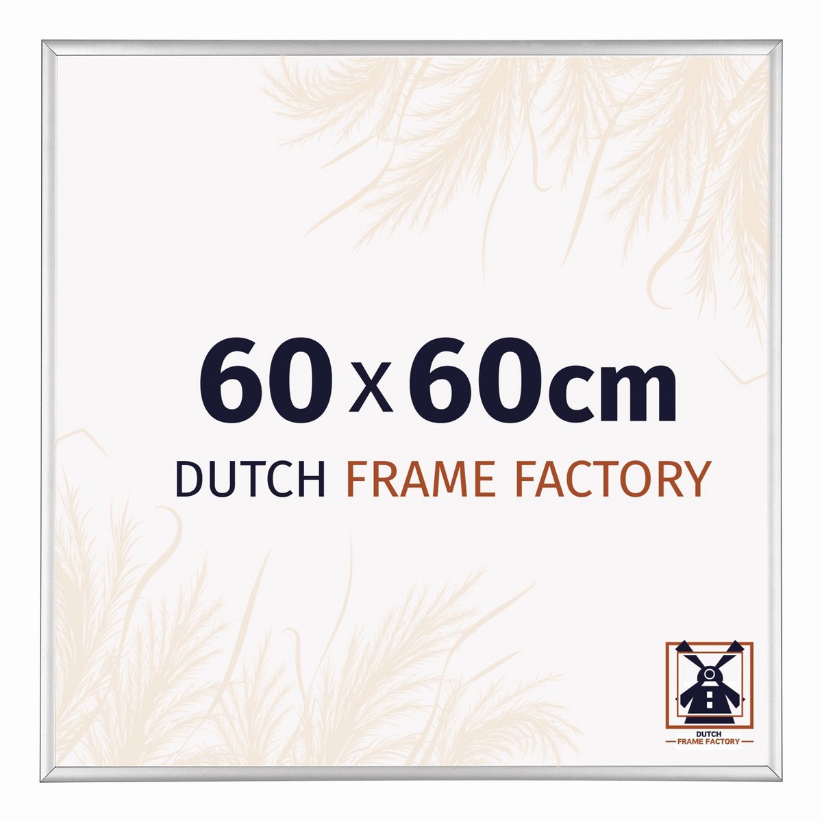 Dutch Frame Factory Fotolijst 60x60 cm - Aluminium - Zilver Hoogglans - Kampen