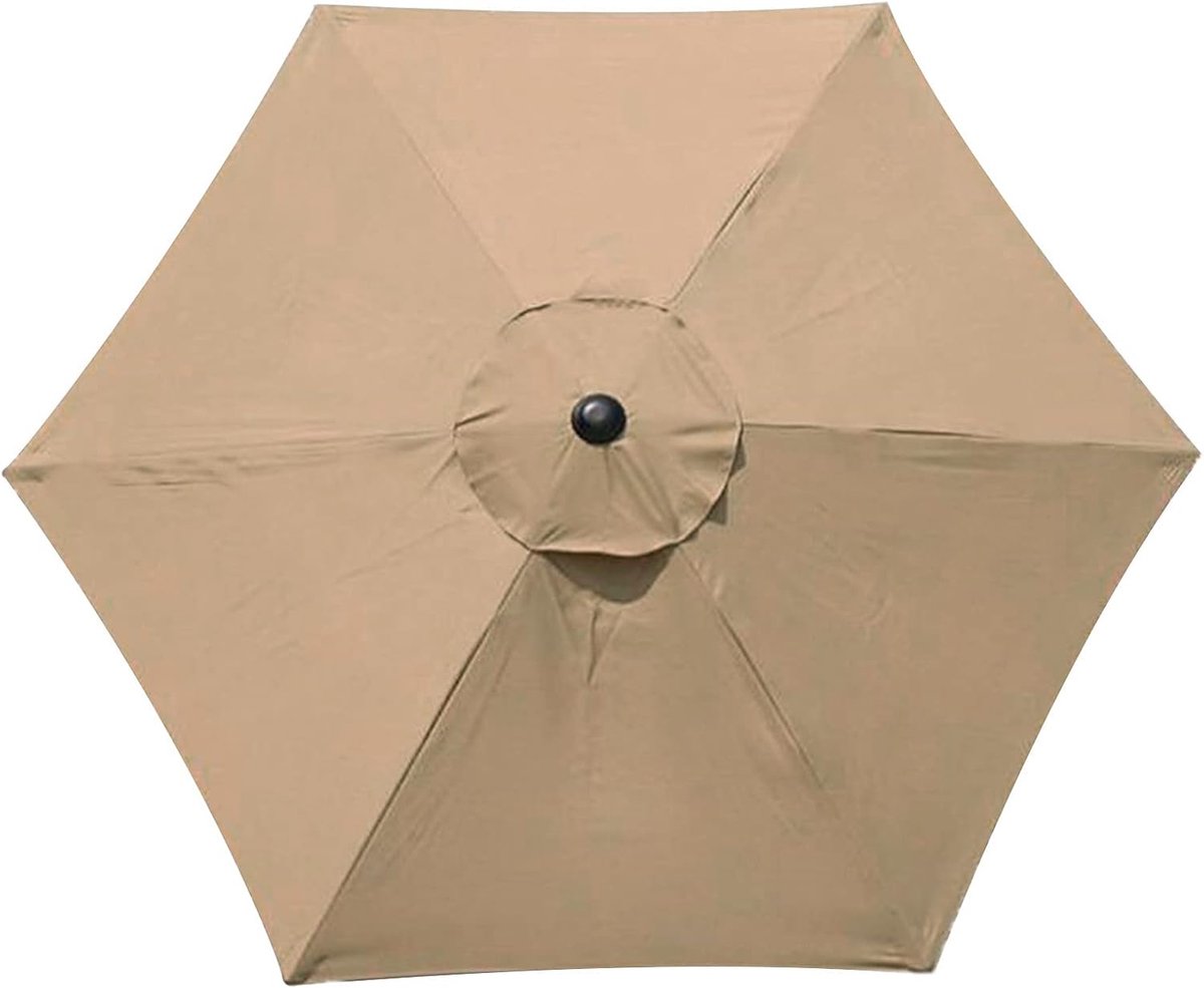 KZQ Vervangend Parasoldoek 195 Cm 6 Baleinen Khaki Voor Tuin En Tafel