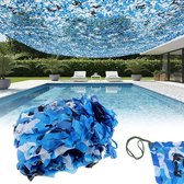 Camouflage zonneschermnet - Tuin Schaduwnet - Schaduwdoek - Camouflagenet - Camonet - Tuinnet - zonnescherm voor balkons, binnenplaatsen, daken, tenten - blauw - 3 x 2 m