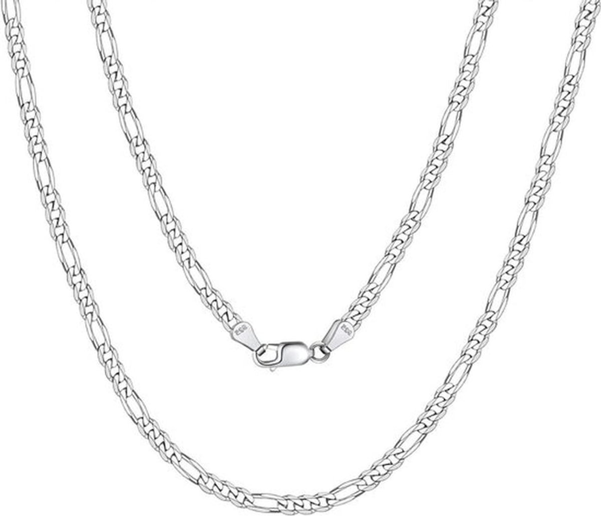 925 Sterling zilveren Cubaanse Pantserketting voor dames en heren - Breedte 3 mm / 5 mm - Lengte 35-71 cm