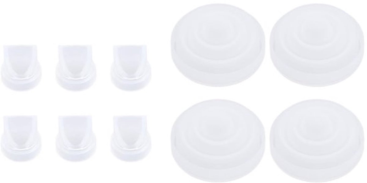 6Pcs Duckbill Ventielen En 4Pcs Membraan Voorkomt Terugstroming Wasbare Compatibele Borstpompen Onderdelen Voor M5