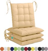 Lavea® Stoelkussens 40x40 cm, Set van 4 – Zitkussen & Stoelpads voor Binnen en Buiten – Comfortabel, Wasbaar en Duurzaam – Zandkleur