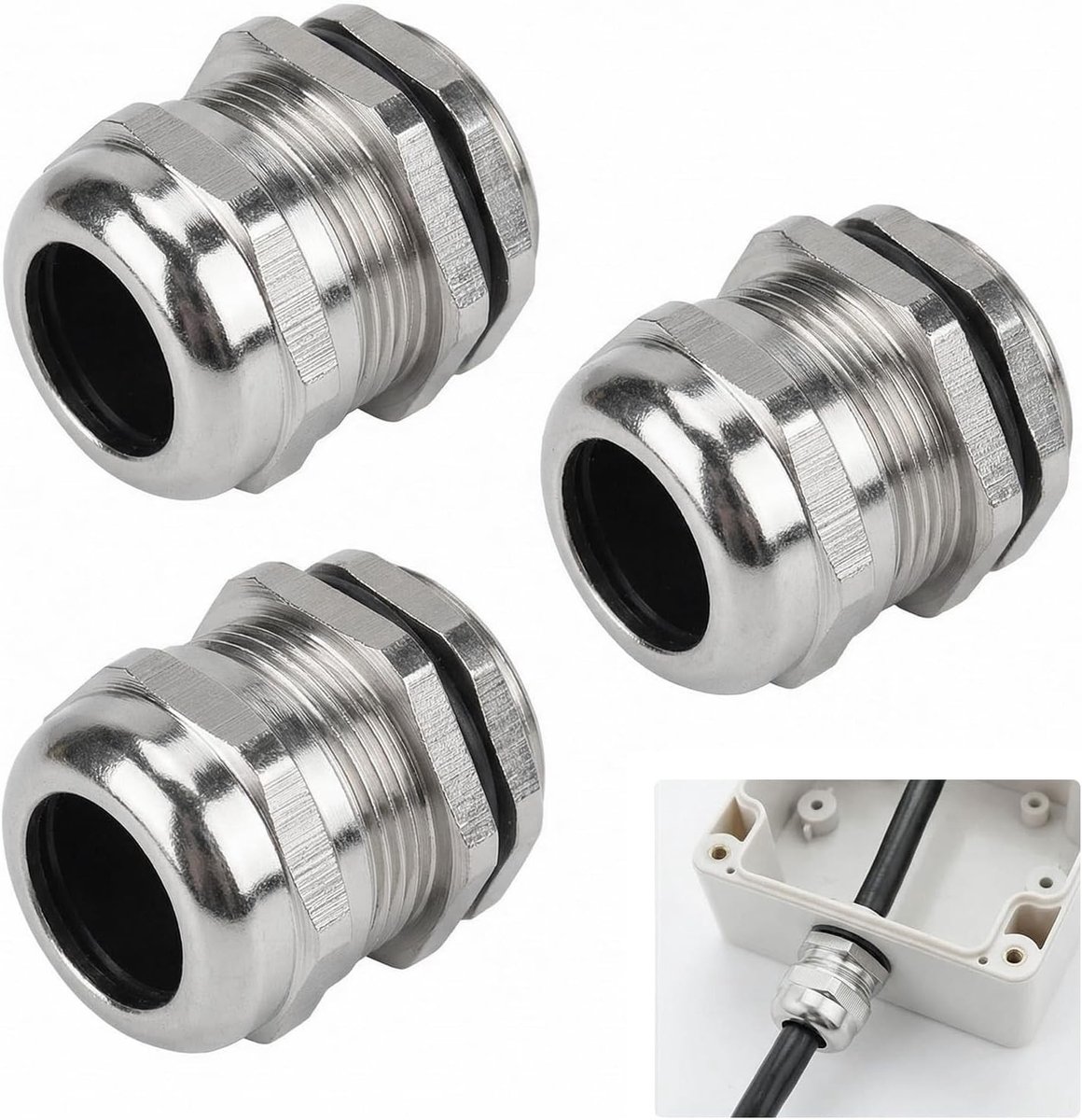 3 waterdichte kabelverbinders PG13,5 met IP68 bescherming, messing kabelwartel voor kabels van 6 tot 12 mm, geschikt voor buitengebruik en industriële toepassingen