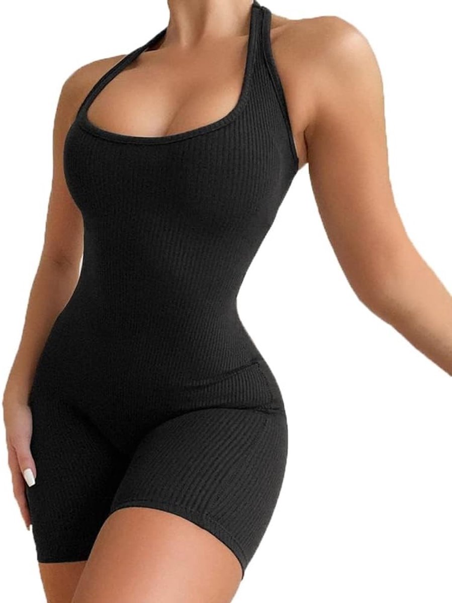 Zomerse Bodycon Jumpsuit voor Dames, Mouwloos Romper met Strakke Pasvorm, Perfect voor Feestjes en Casual Uitjes