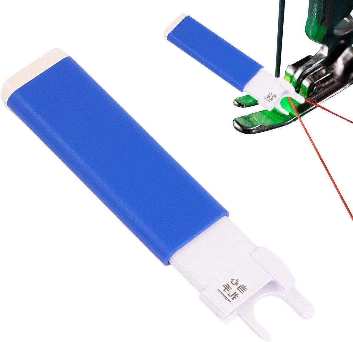 Automatische Naaldinrijger - Naaimachine Hulpmiddel - Efficiënt Naaien - Eenvoudige Bediening - 12x3 cm - Blauw