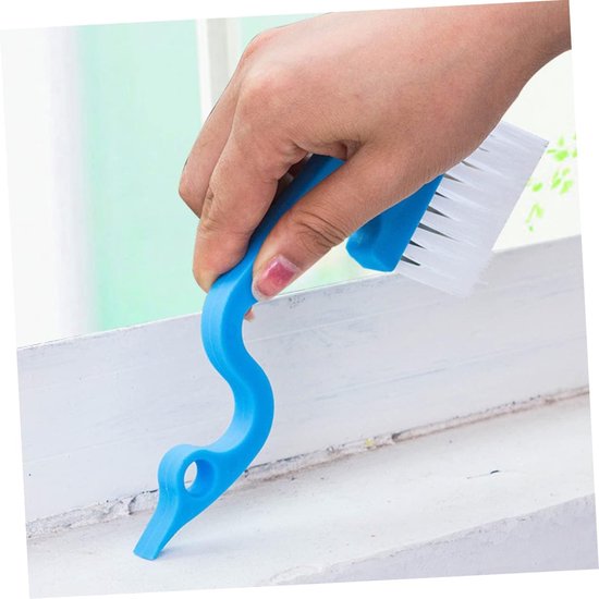 Badkamer Borstel - Gootsteen Scrubber Tegelborstel - Kieren Schoonmaken - Stugge Nylon Haren - 1 Stuk - Blauw — afbeelding 4