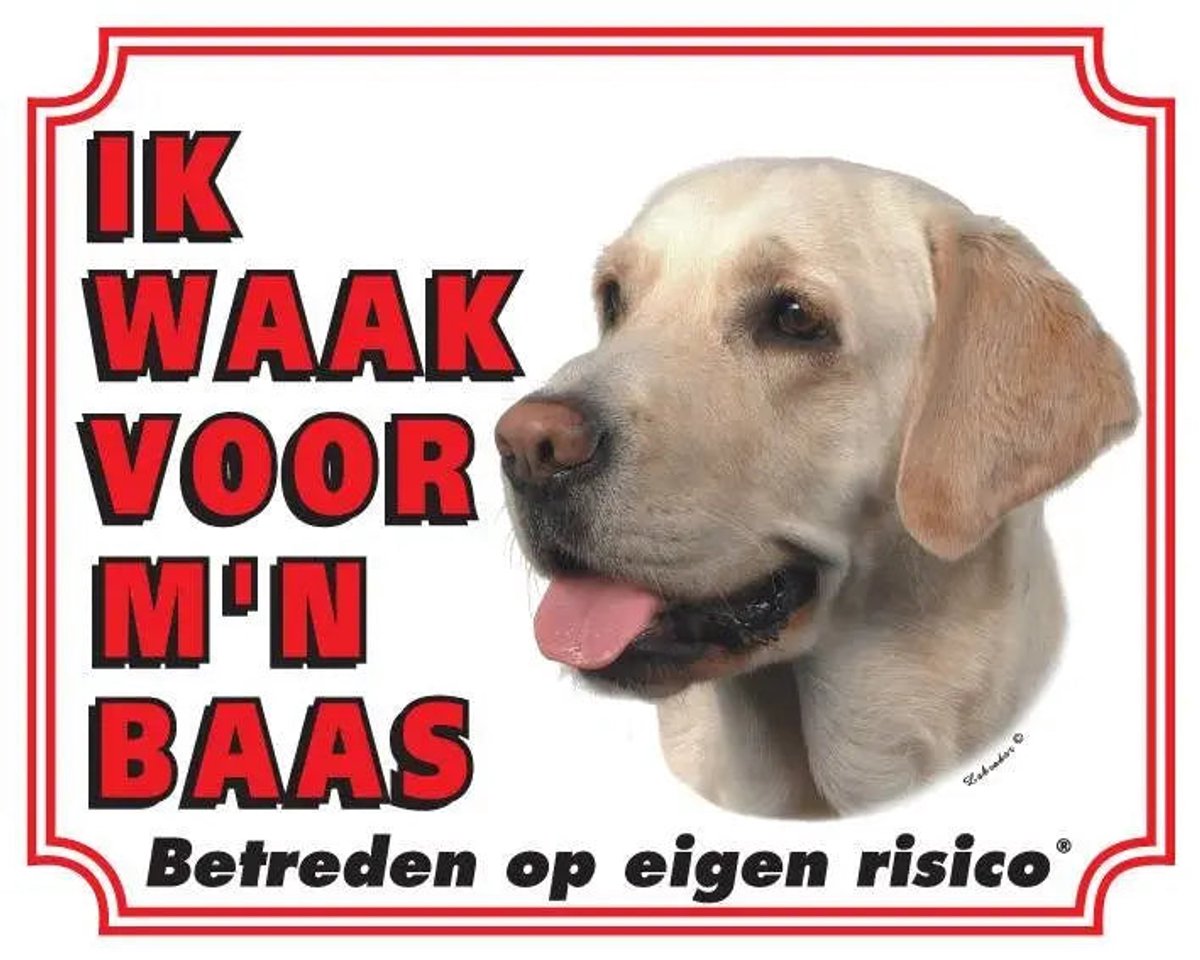 Bol.com Waakbord 02 Labrador Blond 20x25cm aanbieding