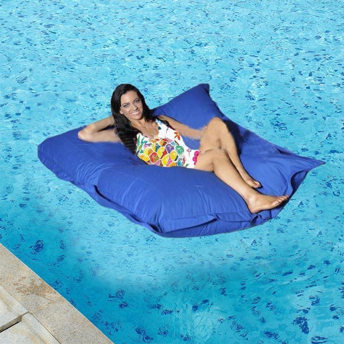 Zitzak Stoel - Zitzakken Vloer - Ontspannen Buiten - Waterdicht Polyester - 180 x 140 cm - Blauw