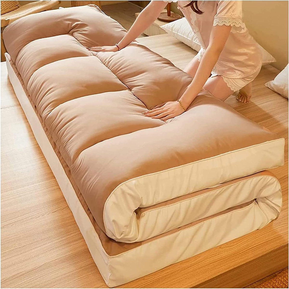 Futon Matras - Vloermatras Tatami - Comfortabel Slapen - Ademend en Zacht - 120 x 200 CM - Grijs