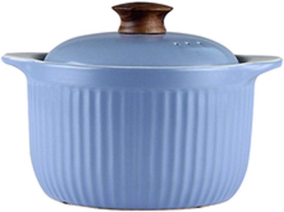 Keramische Braadpan - Soeppan Stoofpan - Langzaam Koken - Hittebestendig Klei - 1.8 liter - E