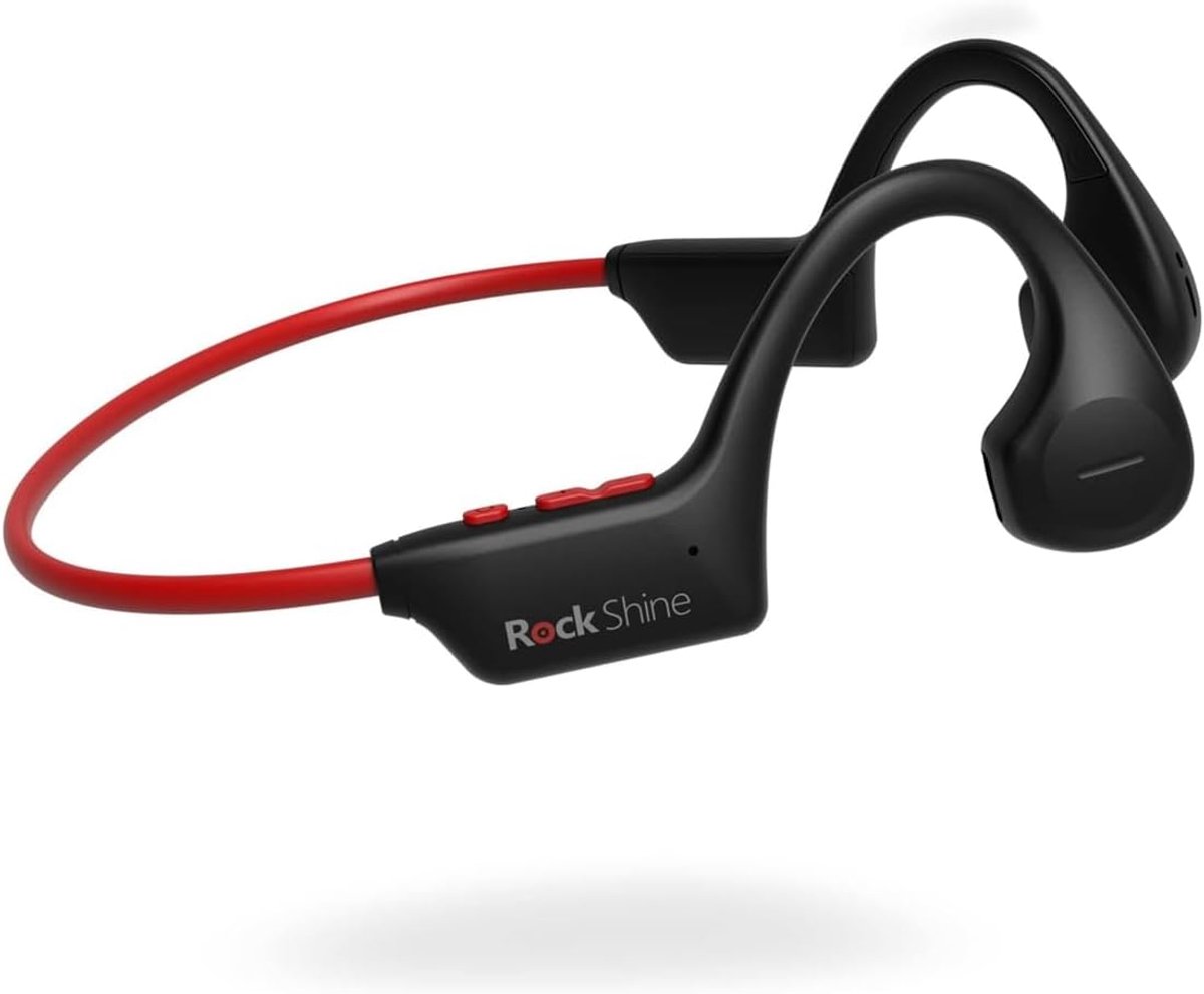 SnelShoppen - Geleidende Draadloze Bluetooth Hoofdtelefoon Rood, Bluetooth 5.2, Zweetbestendig, Hifi-Audio, Lange Batterijduur, Comfortabele Pasvorm v