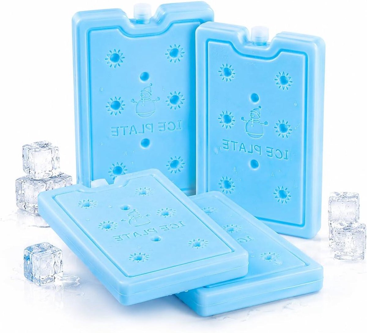 Koudeaccu Set - Platte Ijsblokjes - Koelen Onderweg - Lange Koudeopslag - Verschillende Maten - Blauw