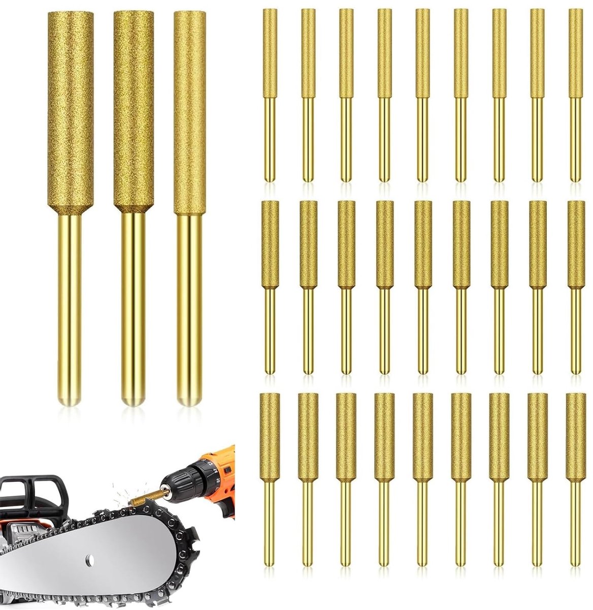 Diamant 4 mm 4,8 mm 5,5 mm kettingzaagkettingslijper diamant sjabloon slijpen ketting voor het slijpen en slijpen compatibel met verschillende soorten kettingen