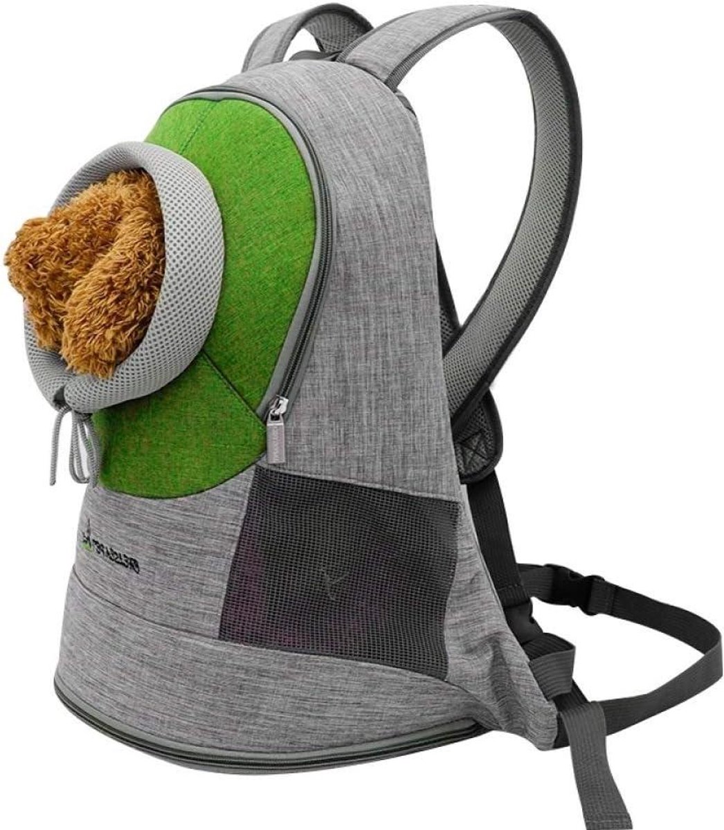 Huisdieren Rugzak - Draagtas Kat - Reizen met Huisdier - Ademend Vier Ramen - Maat S (tot 2KG) - Groen
