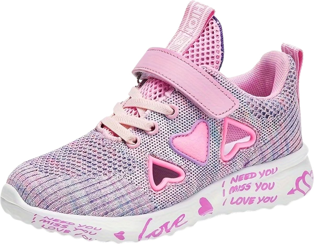 Currero Schoenen Meisjes Sneakers Comfortabel Wandelschoenen Casual Kinder Schoenen – 35 Roze