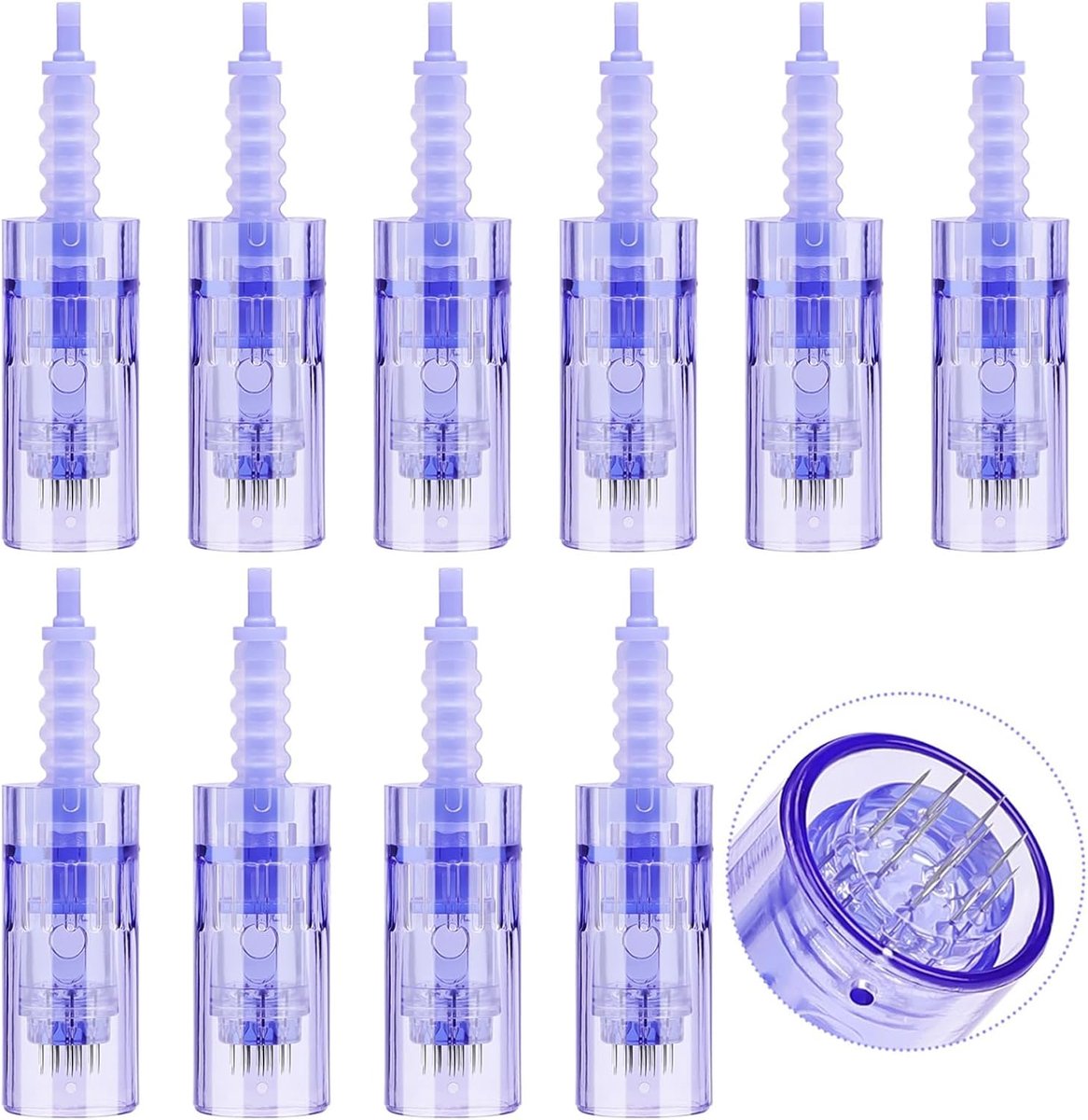 10 stuks micro-naalden dr pen A6 microneedling pen, 12 pin vervangingspatroon voor dermapen a6 microneedling, punten voor elektrische stempel derma pen auto microneedle systeem (10pcs/12PIN)