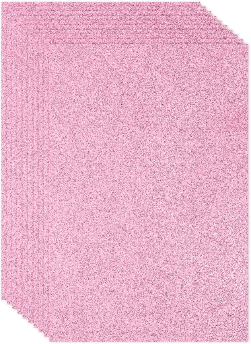 Roze glanzend EVA glitter schuimvel 11 x 8 inch 2 mm dik sprankelend EVA glitter vilt voor ambachten doe-het-zelf project, 10 stuks