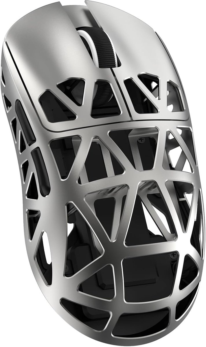 SHARK PixArt PAW3950 8K draadloze muis, 48 g superlicht, BT/2.4G/bekabelde, verstelbare DPI 42000, Office Mice voor Win11/Xbox/PS/Mac -grijs