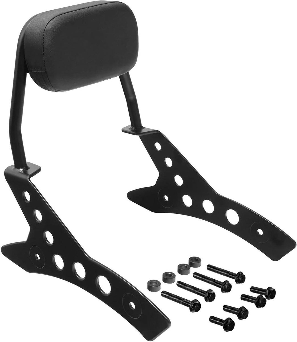 Passagierskussen Motorfiets - Bagagedrager Rugleuning - Comfortabel Rijden - Afneembare Sissybar - 3.8 kg - Zwart