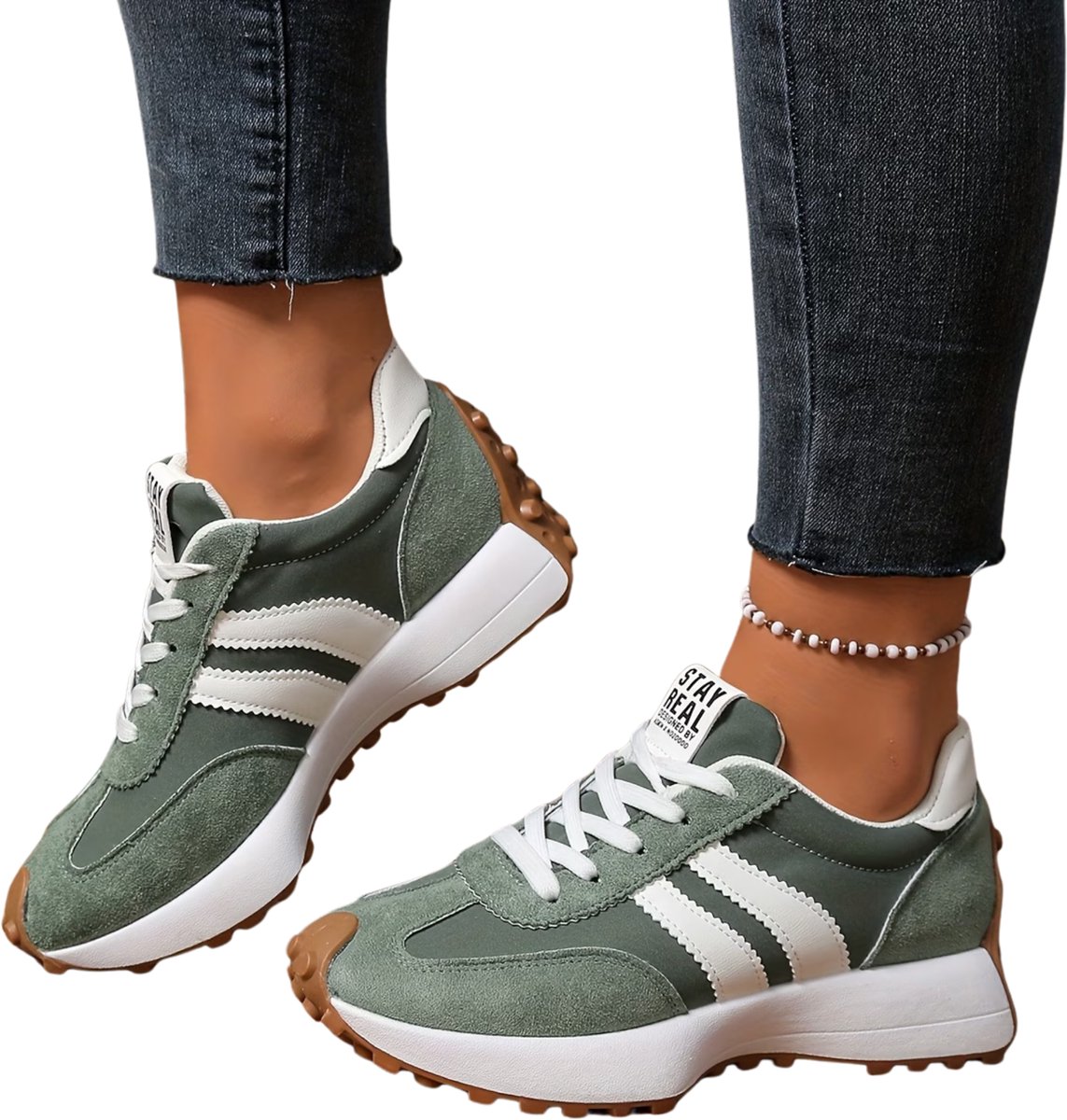 Currero Schoenen Dames Sneakers Comfortabel Slippers Casual Volwassenen 37 Groen