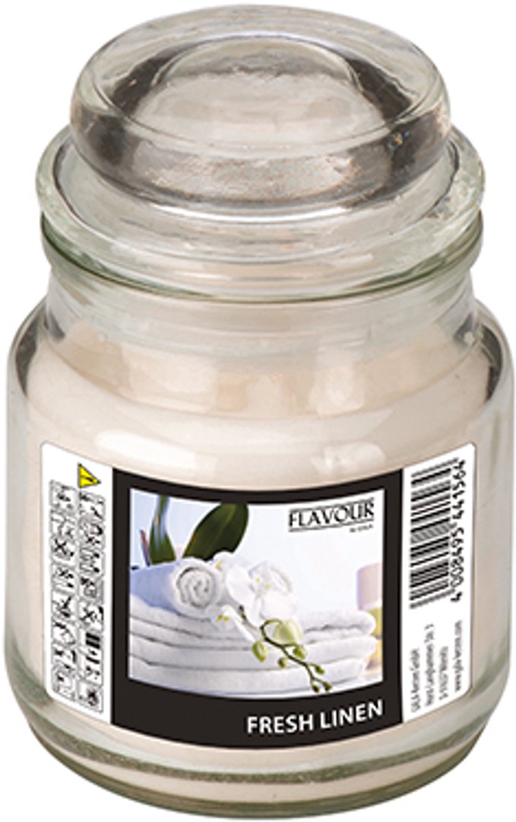 6x GALA Snoeppot met waxvulling Ø 60 mm · 85 mm wit - Fresh Linen