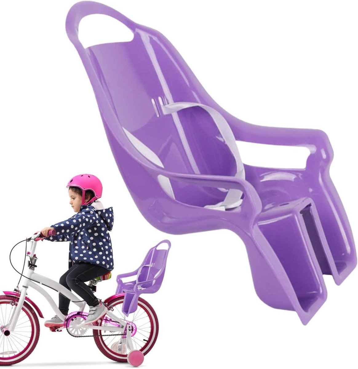 Fietsstoeltje - Decoratief zadel - Kinderen vermaken - Met sticker design - N.v.t. - Paars