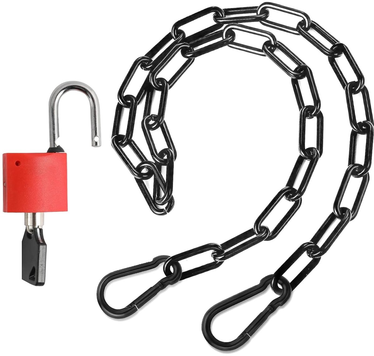 Roestvrijstalen Veiligheidsketting met Hangslot, 51 cm, voor Deuren, Tuinpoorten en Dierenverblijven