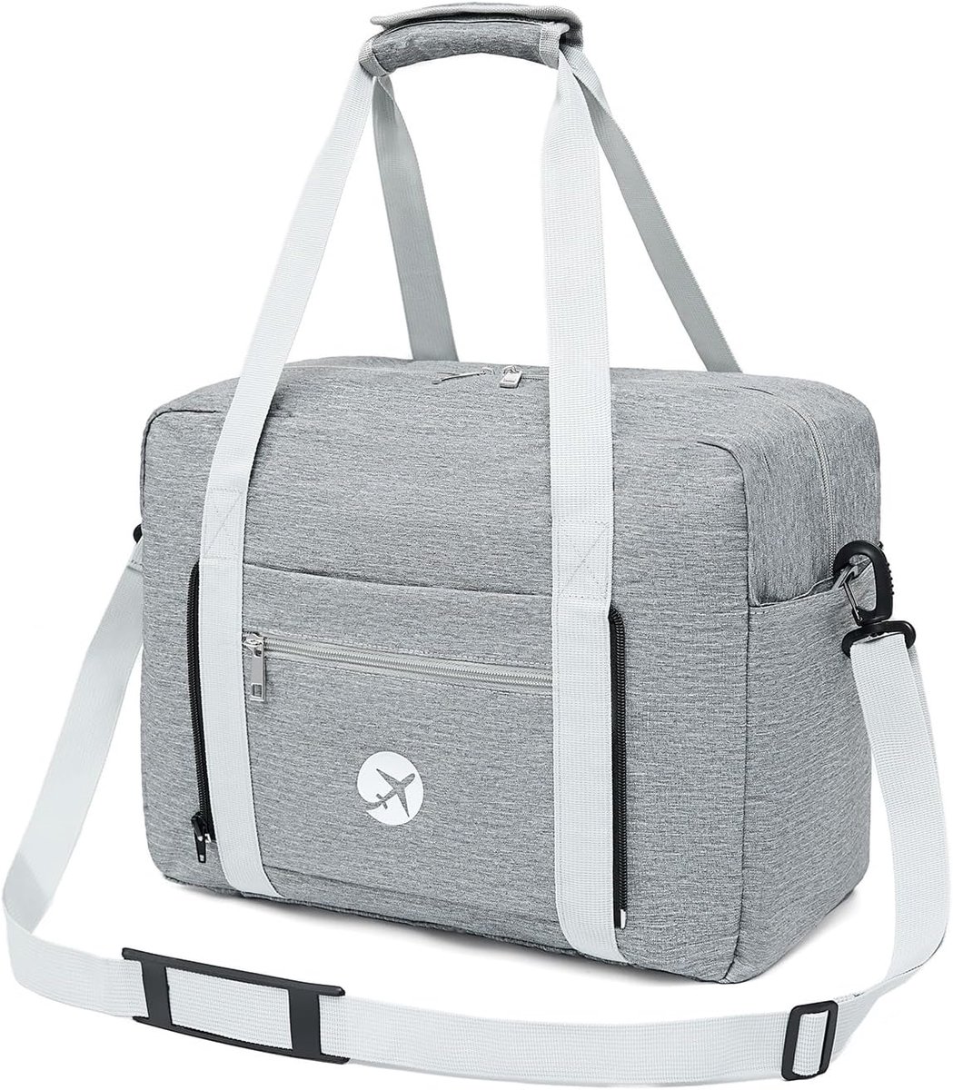 SnelShoppen - Wizzair Handbagage 40 x 30 x 20 cm, Opvouwbare Reistas, Handbagage Koffer voor Vliegtuig, Lichtgewicht Tas, Grijs, Perfect voor Eurowing