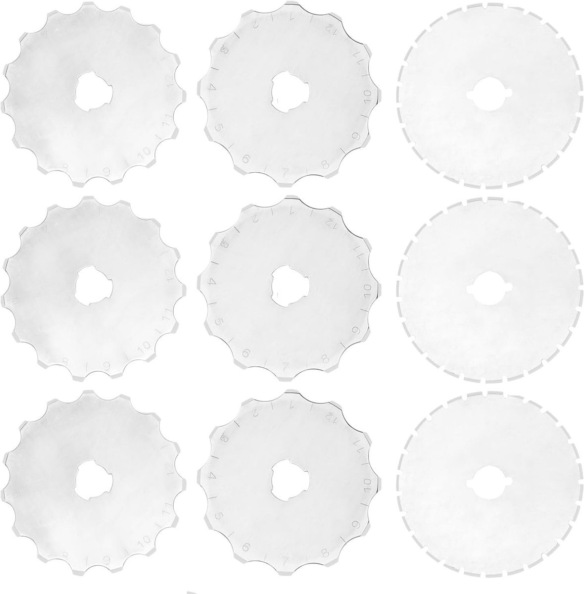 9-delige 45mm Rotonde Snijbladen voor Stof, Leer en Papier - Vervangingsmessen voor Creatief Knutselen en Naaien