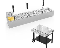 Stainless Steel Pizza Ingredient Houder met Deksel, Ideaal voor Grill en Keuken, 6 Stuks, Perfect voor Pizza Accessoires en Bijgerechten