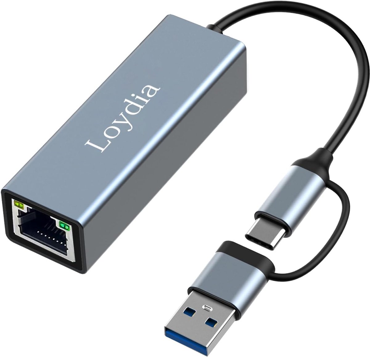 USB-C naar Ethernet Adapter - 10/100/1000 Mbps Gigabit LAN-netwerkadapter voor Windows, Mac OS, Linux