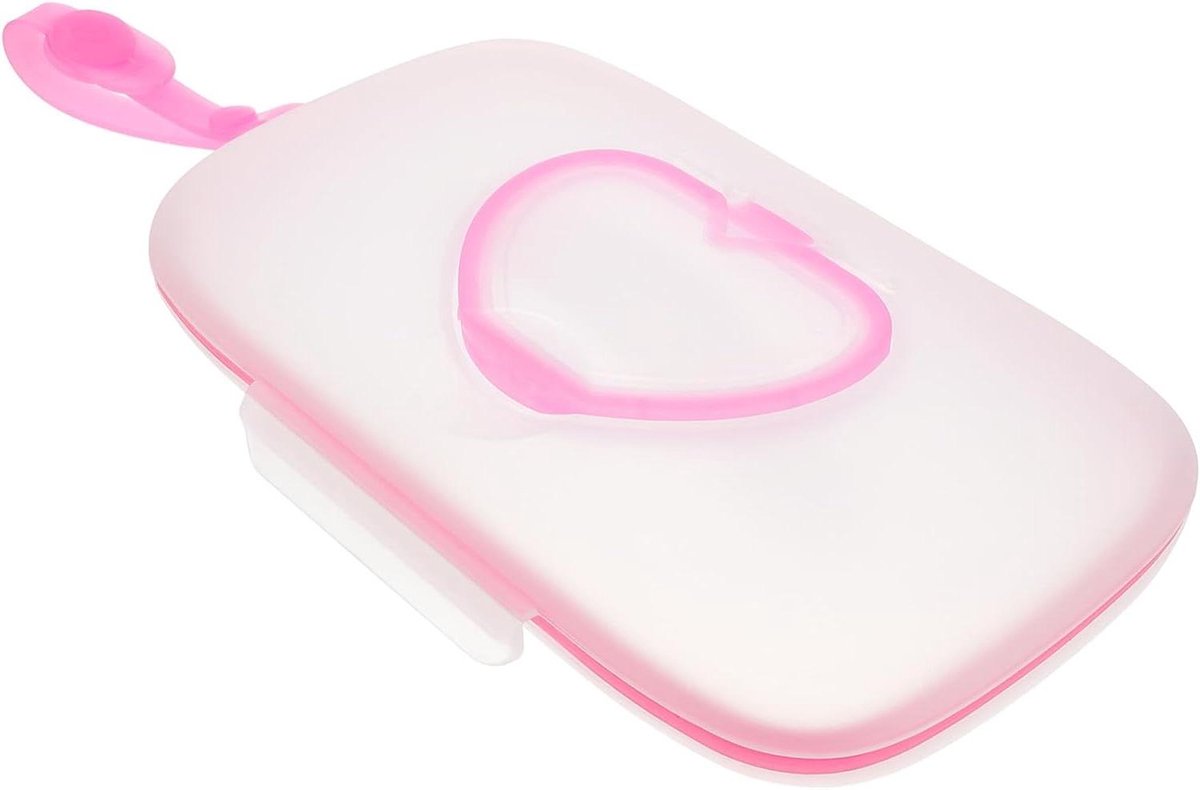 Babydoekjes Houder - Veegbox Reizen - Onderweg Gebruik - Stof Vrij Ontwerp - 22 x 13.5 cm - Roze