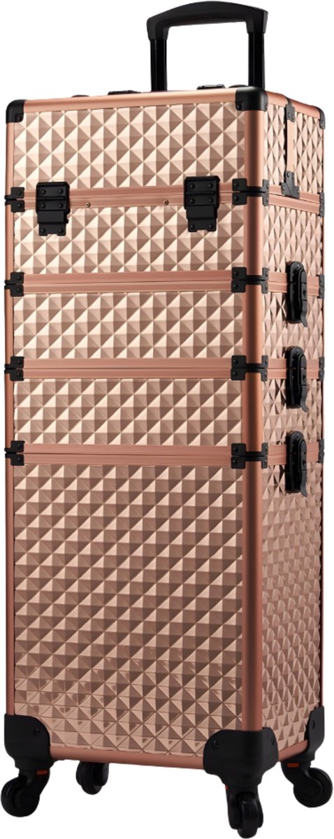 Makeup Trolley Luxe Koffer - Afneembaar 4-in-1 - Nail & Manicure - Op Wielen, Grote Opbergruimte