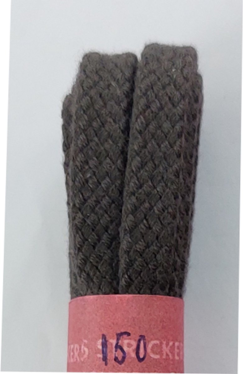 Strickers Veter - Donker Grijs - Plat - Lengte 150 cm - Breedte 7 mm - Schoenveter