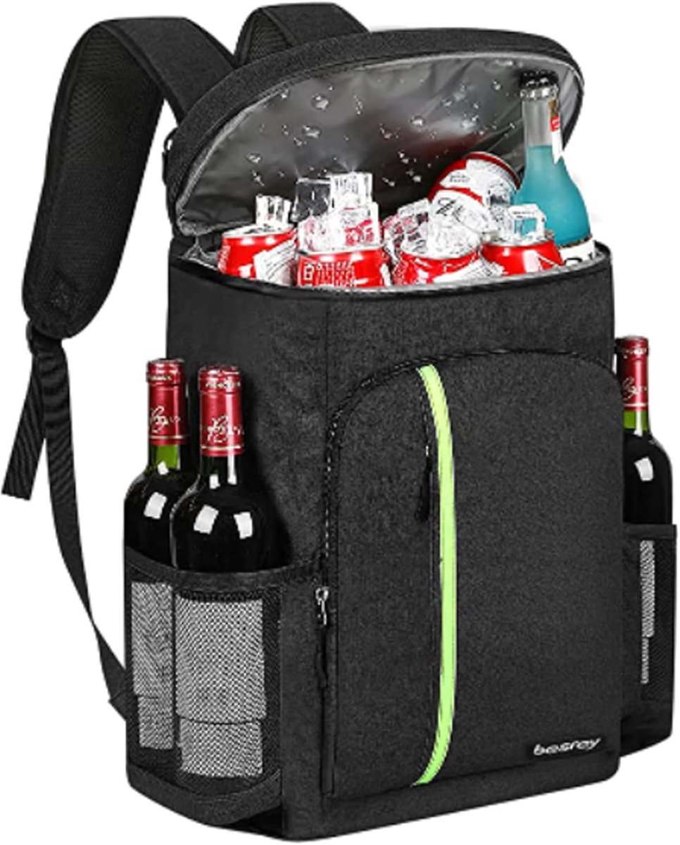 SnelShoppen - 30 Liter Koelrugzak - Geïsoleerde Thermische Rugzak met Flesopener - Grote Koeltas voor Picknick, Barbecue, Camping, Wandelen, Winkelen