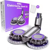 Actueell® Elektrische Opzetstuk D2 Geschikt voor Dyson Steelstofzuiger V7 V8 V10 V11 V15 – Mop Dweil Vloerwisser – Stofzuigermond – Vloermop – Nat & Droog – Inclusief 8 Dweil Pads