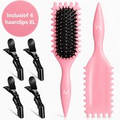 Mamosta® Curl Defining Brush - Krullen Borstel - Define - Krullenborstel - Haarborstel - Anti Klit - Haarklemmen - Inclusief 4 XL Haarclips